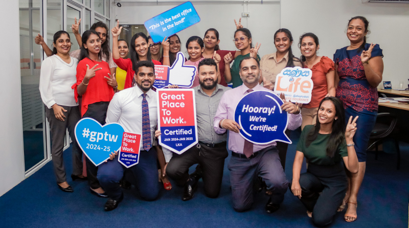 Sanasa Life Insurance company PLC accredited with great place to work