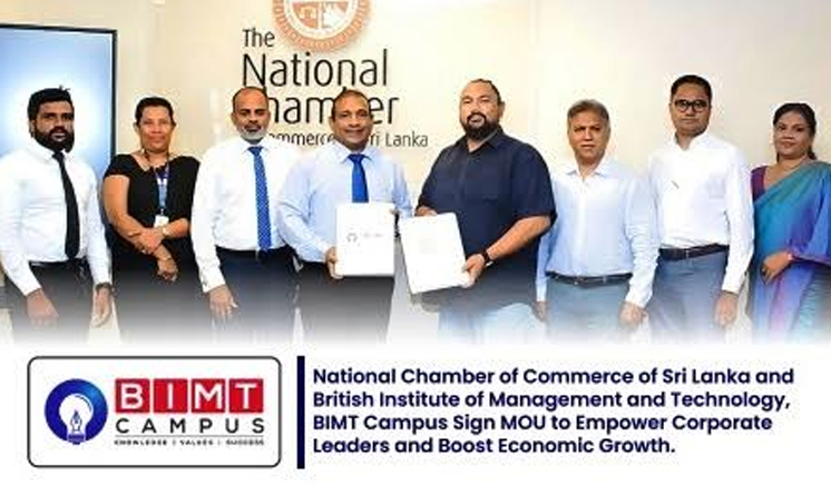National Chamber of Commerce of Sri Lanka and British Institute of Management and Technology (BIMT Campus) sign MOU to empower corporate leaders and boost economic growth